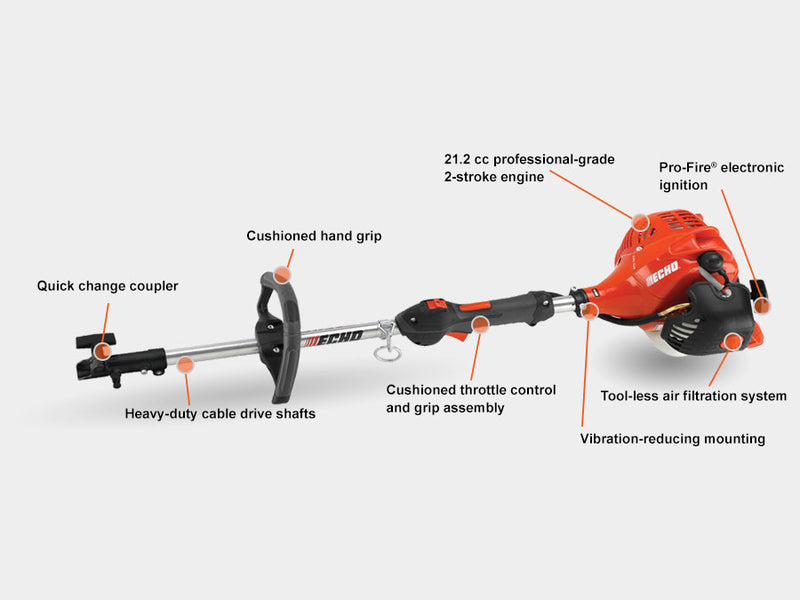 ECHO PAS‑225 – Pro Attachment Series Powerhead | 21.2cc 2‑Stroke Engine