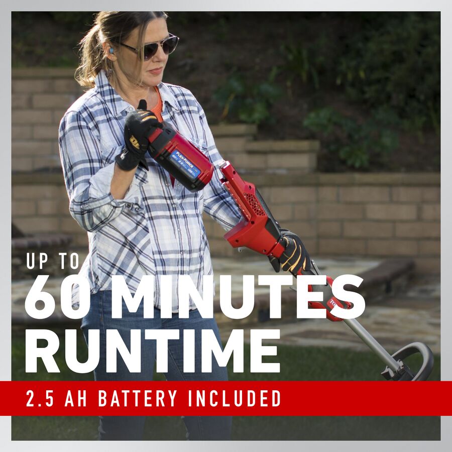 Toro 60V MAX* 14 in. (35.5 cm) / 16 in. (40.6 cm) Brushless String Trimmer with 2.5Ah Battery