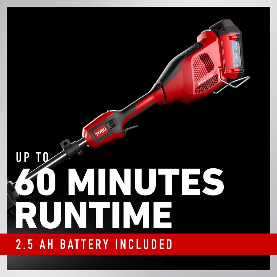 Toro 60V MAX* 14 in. (35.5 cm) / 16 in. (40.6 cm) Attachment Capable String Trimmer with 2.5Ah Battery (51836)