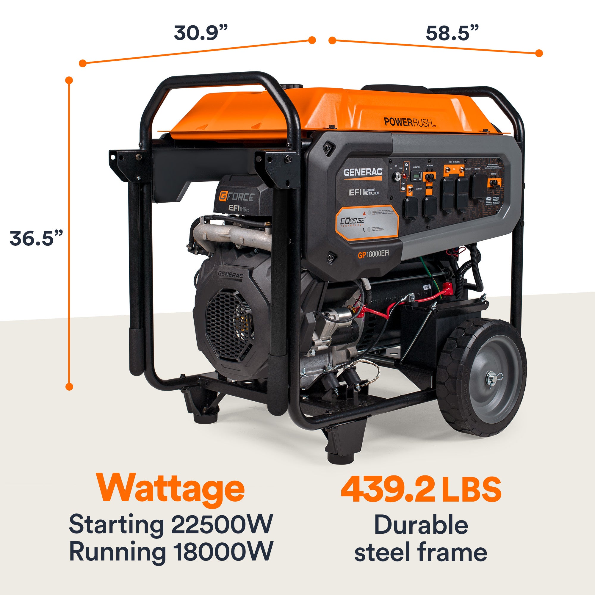 Generac Portable Generator, 18000